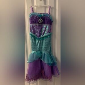 Enchanting Purple and Blue Dance Costume with Flowing Skirt